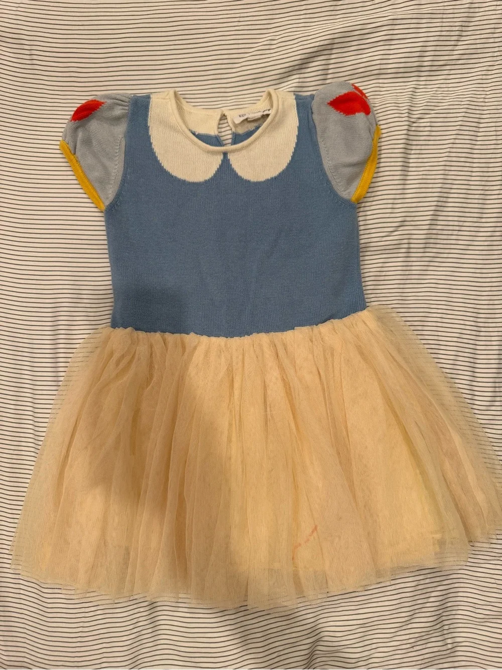 GAP Blue and Cream Tulle Play Dress with Red & Yellow Accents